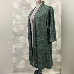 NWT NY‎ Collection heathered green cardigan size 1X but fits most
